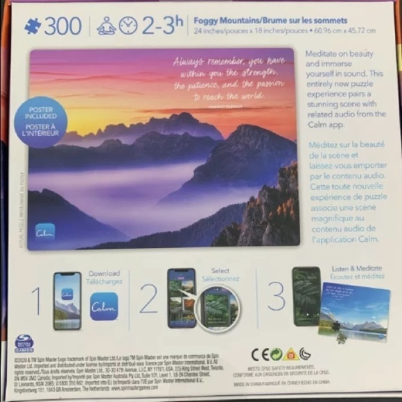 Calm Mindful 300 Piece Puzzle Foggy Mountains Scenery Set. - Picture 3 of 8